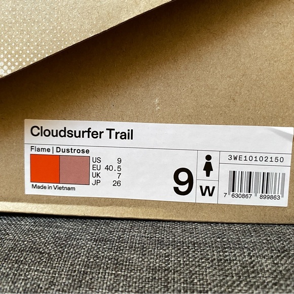 On Cloud Women's Cloudsurfer Trail Flame/Dustrose Sneakers Size 9.0 NEW - Picture 16 of 16